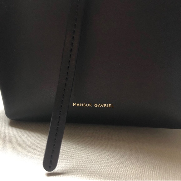 Mansur Gavriel Mini Mini Bucket Bag (Black/Flamma) - Picture 7 of 13